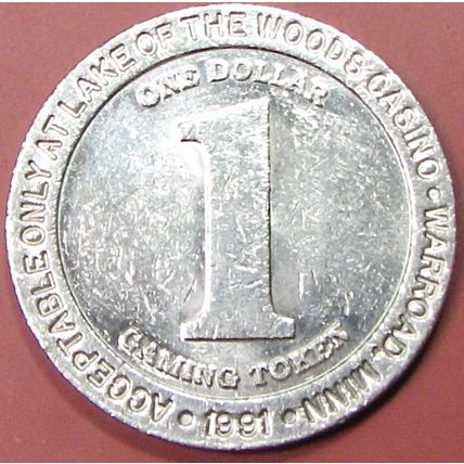 Lake of The Woods. $1 Casino Token. Warroad, MN. 17A.