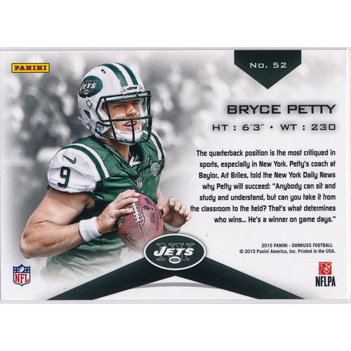 2015 Donruss Football Elite 52 Bryce Petty RC New York Jets
