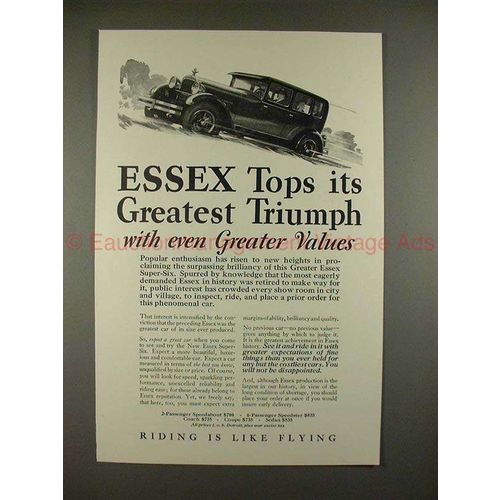 1927 Essex Super Six Car Ad - Tops Its Greatest Triumph