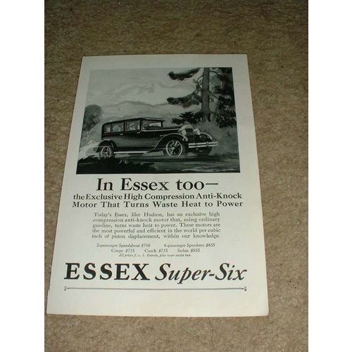 1927 Essex Super-Six Ad, NICE!!!