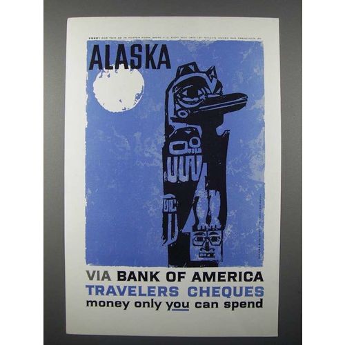 1959 Bank of America Travelers Cheques Ad - Alaska