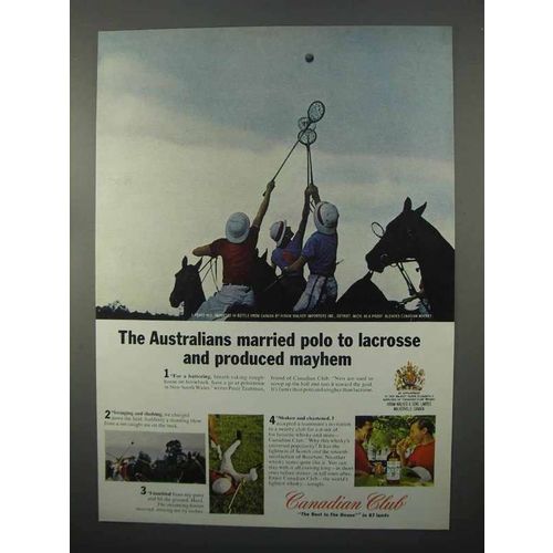 1966 Canadian Club Whisky Ad, Australians Polo Lacrosse