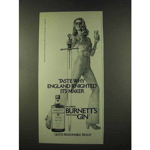 1973 Burnett's Gin Ad - England Knighted Its Maker
