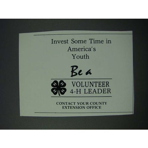 1986 4-H Leader Ad - Invest Some Time in America's Youth