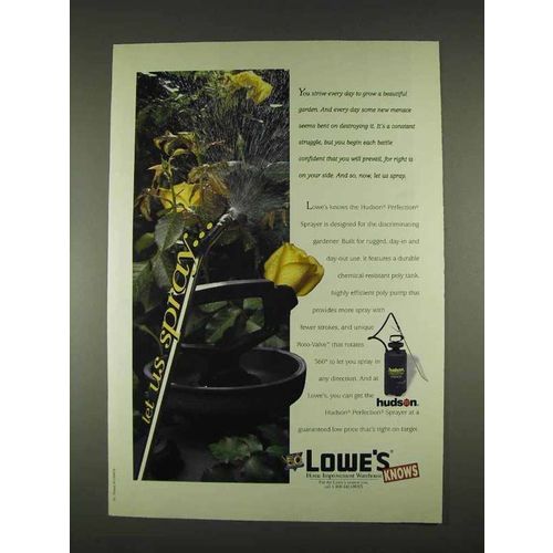 1996 Lowe's Hudson Perfection Sprayer Ad - Let us Spray