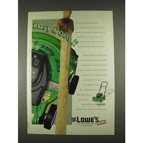 1996 Lowe's Lawn-Boy Silver Series Lawn Mower Ad