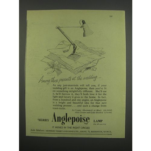 1955 Terry Anglepoise Lamp Ad - Among those presents at the wedding