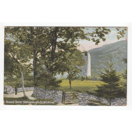 Round Tower Glendalough Co Wicklow Ireland Postcard