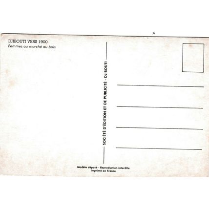Djibouti Femmes au Marche au bois Repro Postcard unused VGC