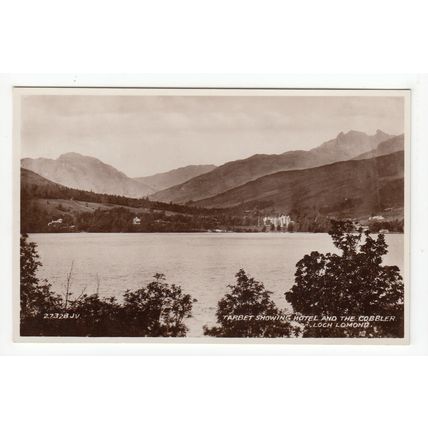 Tarbet showing Hotel and the Cobbler Loch Lomond RP Postcard 27328