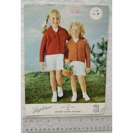 Vintage: Richard Poppleton 1071 girl's cardigans, DK