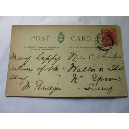 THAMES EMBANKMENT, LONDON used antique postcard by Hartmann 1906? pm =