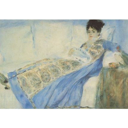 Renoir Madame Claude Monet Lying on a Sofa Painting Postcard