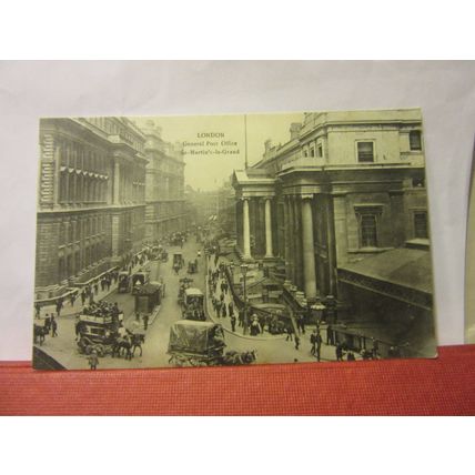 general post office. St. MARTIN-LE-GRAND, LONDON . unused antique postcard. /