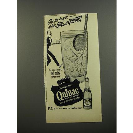1953 Canada Dry Quinac Advertisement - Get the knack - drink gin and Quinac