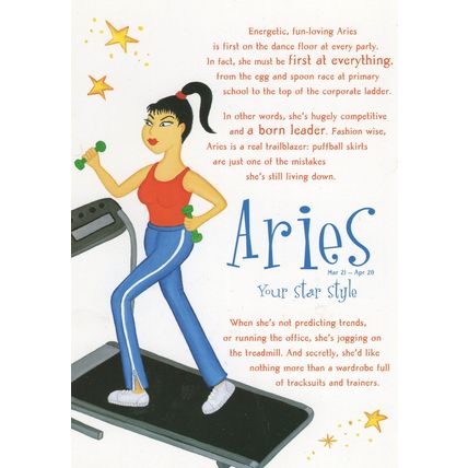 Aries Gym Loving Exercise Starsign Advertising Fitness Postcard