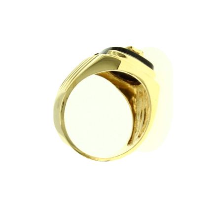 Virgin Mary Guadalupe Religion Natural Onyx Men Ring 14k Gold 10.4 Gr Size 10.5