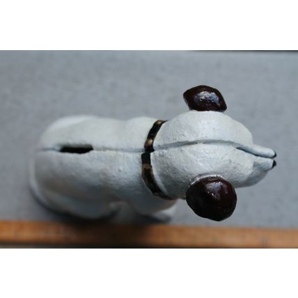 Cast Iron Nipper Bank Fox Terrier Mascot Figurine Doorstop Paperweight Repro