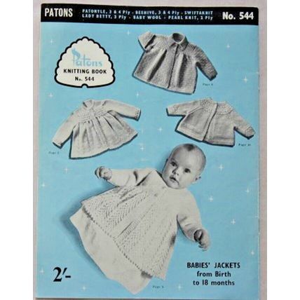 Vintage Patons Babies Jackets From Birth to 18 Months Knitting Book 544