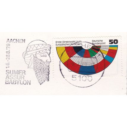 Aachen Postmark + Slogan Germany 1979 European Parliament Seating Plan 50pf VGC