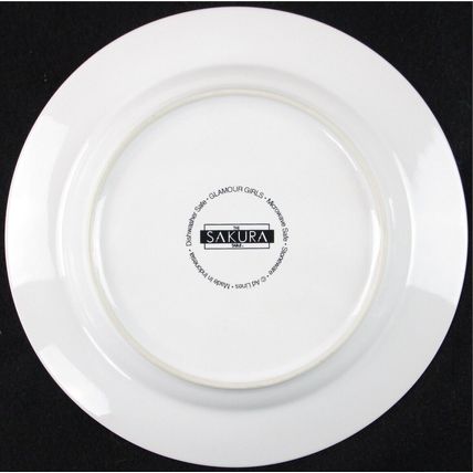 NOS Sakura Glamour Girls Set of 4 8-1/4" Salad Dessert Plates, Whimsical!