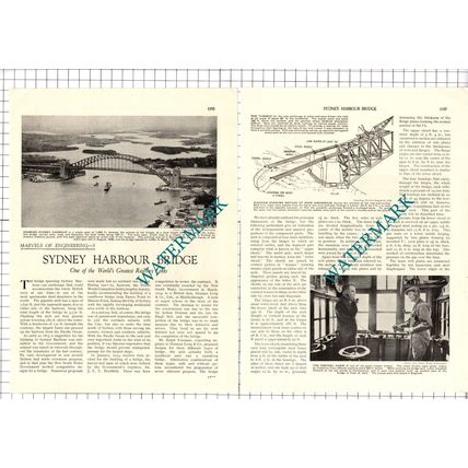 Sydney Harbour Bridge Australia - 1930s Article / Print