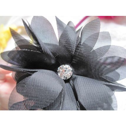 Goody Luxe Fashionow Layered Chiffon Flower Jewel Center Silky Fabric Headband