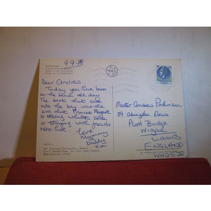 CATHEDRAL DOME, POSITANO, ITALY used postcard 1978 pm =