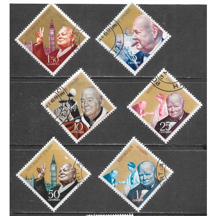 WINSTON CHURCHILL SIR 1968 CANCELLED BACKS MNH BIG BEN CIGAR VICTORY SIGN LOT