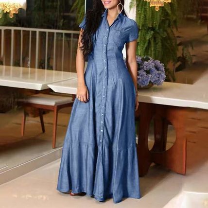 Women's Dress Shirt Collar Pocket Plus Size
