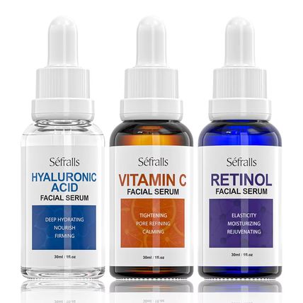 3Pack Vitamin C Facial Serum For Face, Retinol Serum for Face