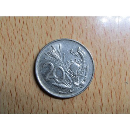 Suid Africa South Africa 1975 20 Cent Coin