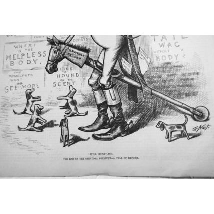"Still-Hunt"-ing, by Thomas Nast. Harper's Weekly, September 23, 1876 Original