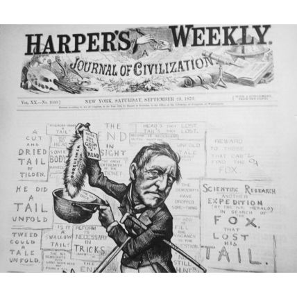 "Still-Hunt"-ing, by Thomas Nast. Harper's Weekly, September 23, 1876 Original