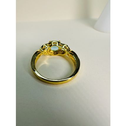 Bomb Party Sz10 Revealed Ring Jewelry RBP Brilliant Triple Lt Blue Yellow Gold P