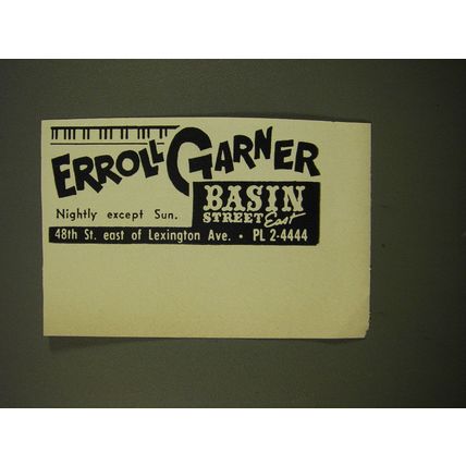 1961 Basin Street East Advertisement - Erroll Garner