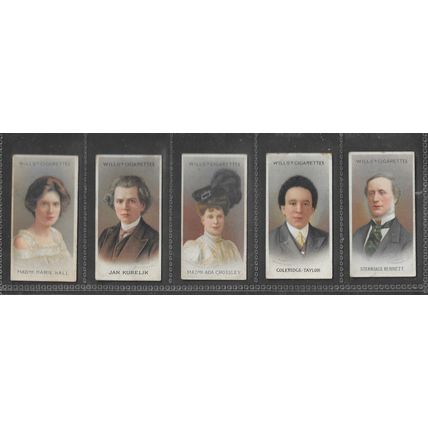 WILLS - Musical Celebrities (2nd Series) - 1914 - 5 Cards - Good.