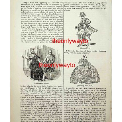 18thC Drama, Garrick, Comus & Dress, London, Book Illustration (Print), 1837