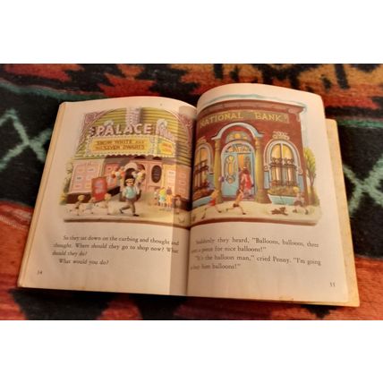 Old Vintage Little Golden Book Lets Go Shopping W/Peter & Penny (A) Edition 1948