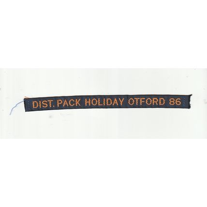 Scout Nametape UK - Dist. Pack Holiday Otford (Kent) 1986 (BY452)
