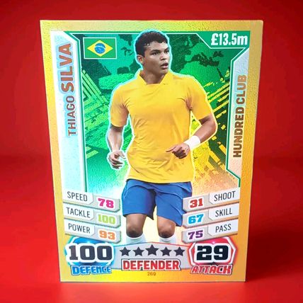 Thiago Silva #269 Match Attax World Cup 2014 ONE HUNDRED CLUB 100