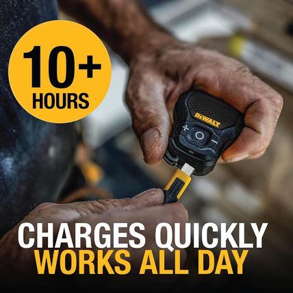DEWALT Wearable Bluetooth Speaker [Onyx Edition - Black] Clip-On Wireless Jobsit