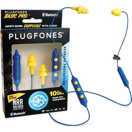 Plugfones Basic Pro Earplug Headphones Wireless Bluetooth In-Ear Earplug Earbuds