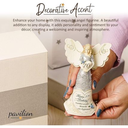 Pavilion 'Happy 70Th Birthday' 82416 Elements Angels - Polyresin Birthday Angel