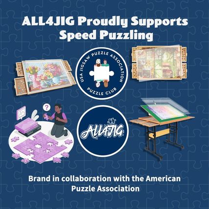 ALL4JIG 1500 Pieces Rotating Puzzle Board with 6 Drawers and Cover,25"X34"Portab