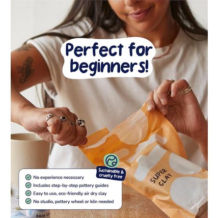 Pott'D Air Dry Clay for Adults. Beginners Home Pottery Kit for Adults. DIY Craft