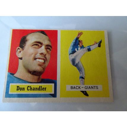 1957 Topps Football Card # 023 Don Chandler Very Good (3) New York Giants