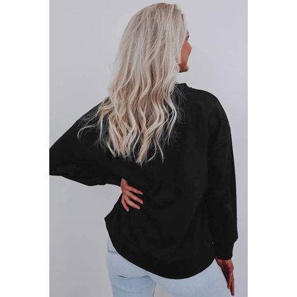 Black Tinsel Merry & Bright Round Neck Plus Size Sweater