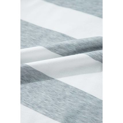 Gray Stripe Mixed Printed Short Sleeve Shift Mini T Shirt Dress