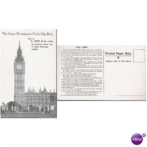 London - Big Ben postcard advert for makers c.1920s
